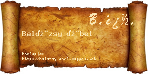 Balázsy Ábel névjegykártya