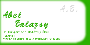 abel balazsy business card